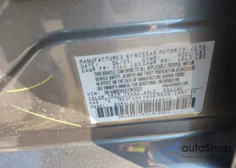 2025 Nissan Sentra Sv from USA, damaged, VIN 3N1AB8CVXSY363003